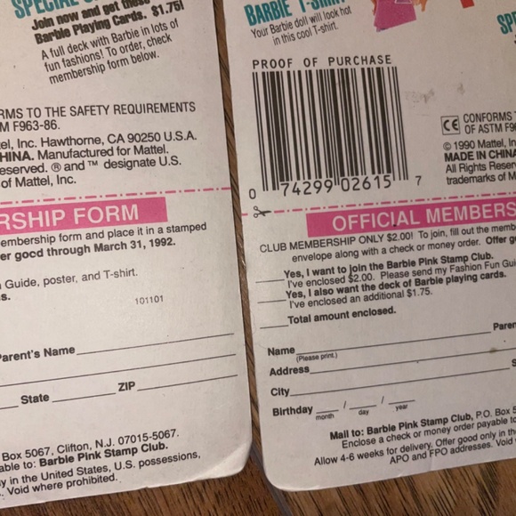 Barbie - 3 x 1990 Vintage Fashions - NWT - Picture 11 of 11